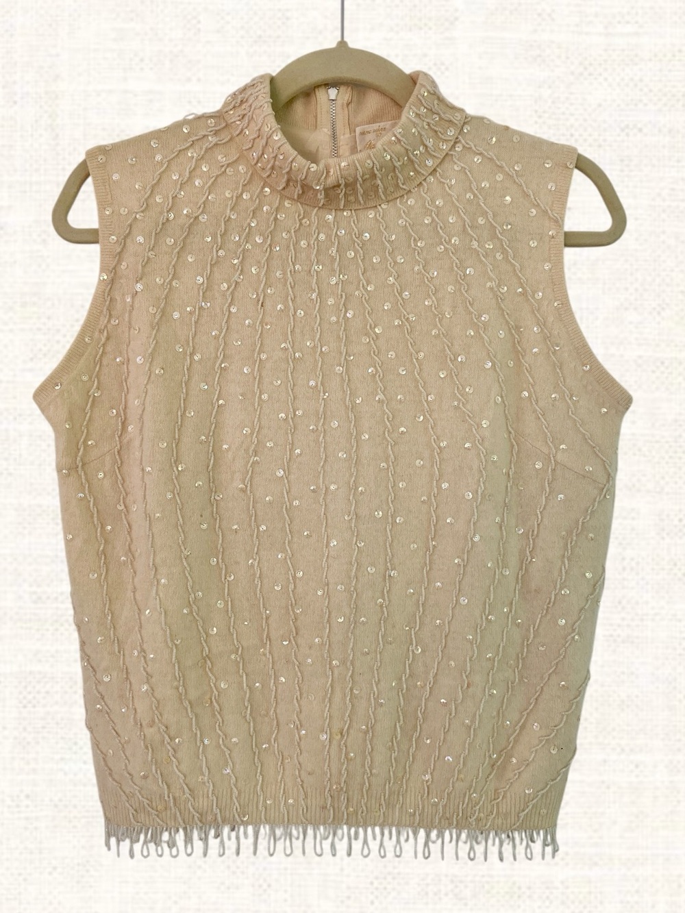 Mandarin Arts Vintage Beaded Knit Shell